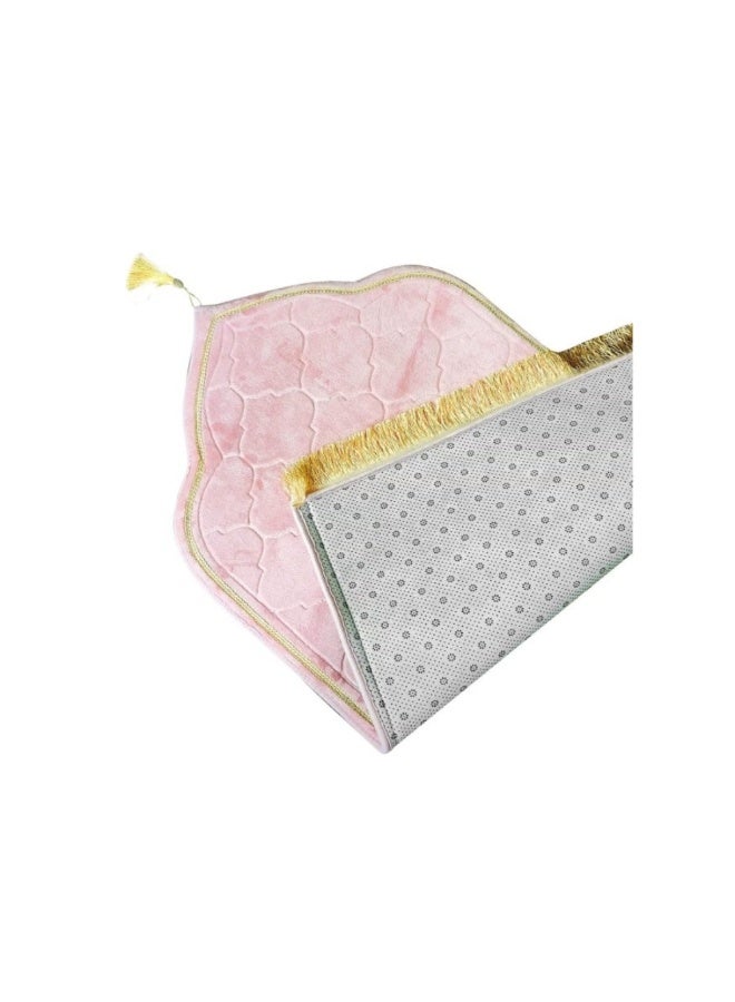 Premium Embossed Velvet Prayer Mat Anti-Slip Thick Padded Sajadah for Men Women Dome Style Perfect Eid & Ramadan Gift - Image 4